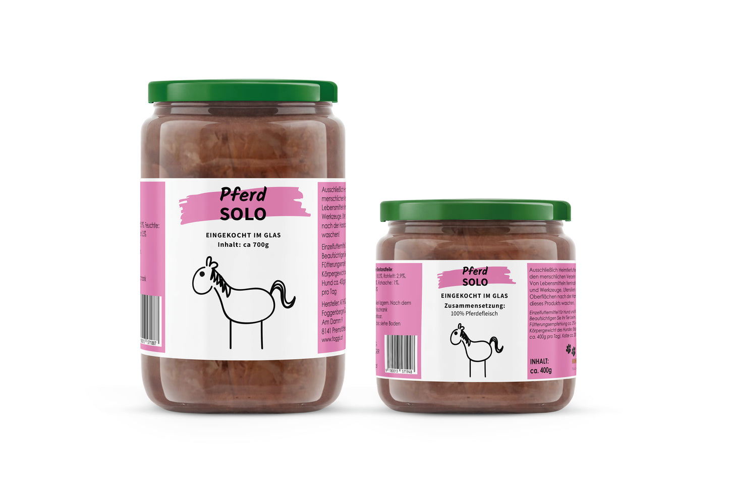 Pferd Solo im Glas 400ml/700ml